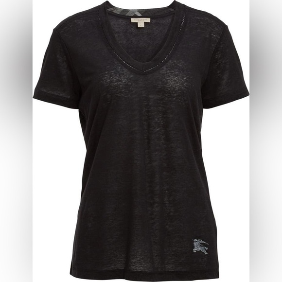 Burberry Brit Linen Knit V-Neck Tee - Picture 4 of 15